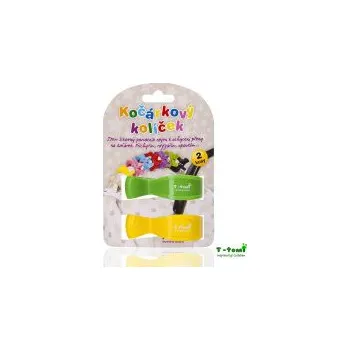 Držák na kočárek T-tomi Kočárkový kolíček zelený+žlutý