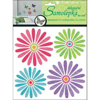 Samolepící dekorace Anděl Samolepky na zeď 3D barevné květiny 10156 , 30x22x1cm, 4ks
