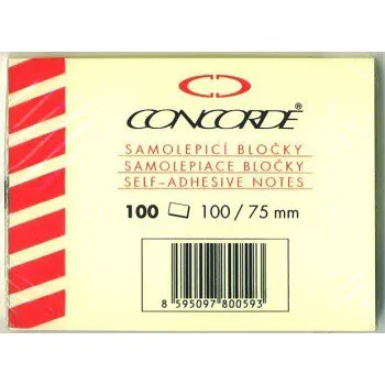 Samolepící bloček Samolepici bločky Concorde 75 x 102mm 100listů