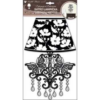 Samolepící dekorace Anděl Lampička samolepicí svítící LED 2 motýli 31 cm , 10533