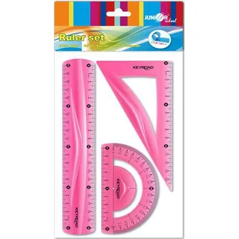 pravítka JUNIOR Pravítko sada 3ks Barva: Růžová