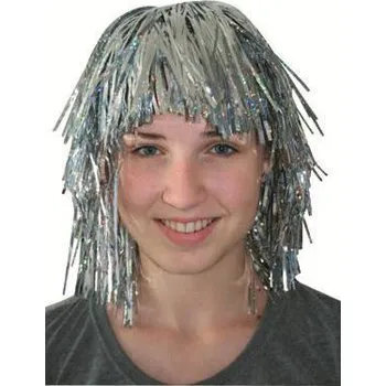 Karnevalová paruka Anděl Paruka hologramová stříbrná 5860