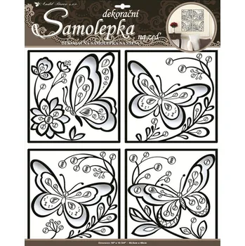 Samolepící dekorace Anděl Samolepky na zeď čtverce a motýli plastická 1400, 51x40cm - 2 POSLEDNÍ KUSY -