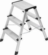 Hailo D60 StandardLine 2x3 stupně - malé oboustranné hliníkové schůdky, štafle - 4443-701
