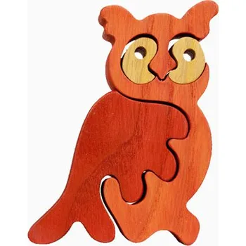 Puzzle Dřevěné vkládací puzzle z masivu - malá sova