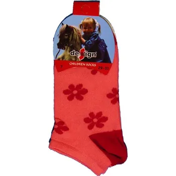 vel.80-104-Dívčí kotníčkové ponožky Design Socks -lososová barva