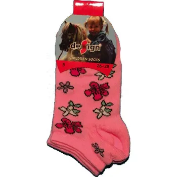 Dívčí kotníčkové ponožky Design Socks -růžová barva