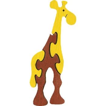 Dřevěné vkládací puzzle z masivu - malá žirafa