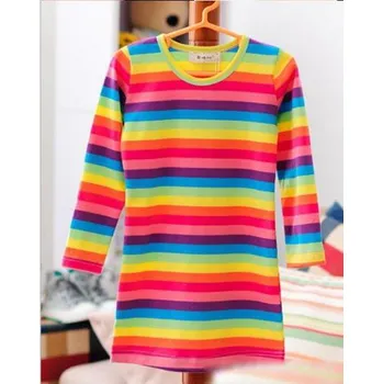 Dívčí šaty Minišaty dětské duhové z kvalitní bavlny