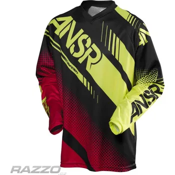 cyklistický dres Pánský MX dres ANSWER Syncron Jersey Black Red Acid 2017 L