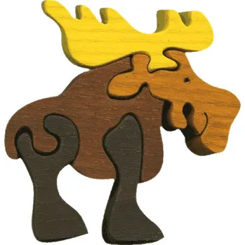 Dřevěné vkládací puzzle z masivu - malý los