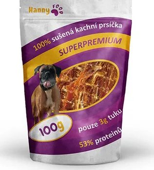Pamlsek pro psa Hanny Food 100% sušená kachní prsíčka 100 g