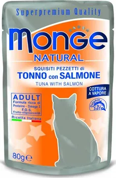 Krmivo pro kočku Monge Natural kapsička tuňák v želé/losos 80 g