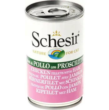 Schesir Cat konzerva kuřecí filety/šunka 140 g Krmivo pro kočku Schesir Cat konzerva kuřecí filety/šunka 140 g