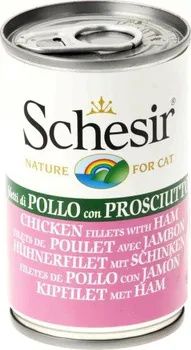 Krmivo pro kočku Schesir Cat konzerva kuřecí filety/šunka 140 g