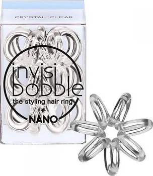 Invisibobble Nano Crystal Clear mini průhledná gumička do vlasů 3 ks