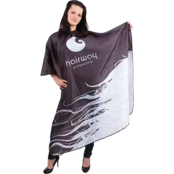 Kadeřnická pláštěnka Hairway - 136 x 160 cm, černo-bílá (37070) + dárek zdarma