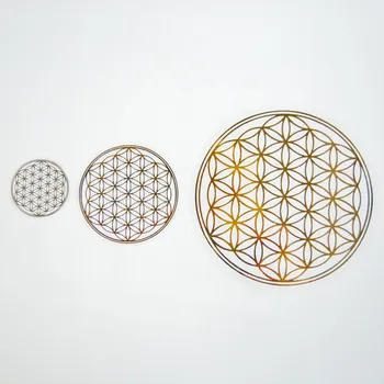 Samolepící dekorace Samolepa ,,Květ života" zlatá 8 cm (Samolepa Květ života Průměr 8 cm)