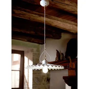 ALDO BERNARDI Porcelánové závěsné stropní svítidlo retro Linea Piega 1 Proveden: Bílá 200