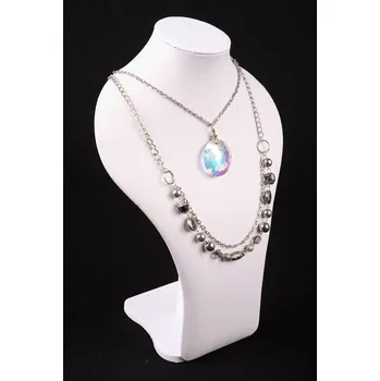 Šperkovnice Stojánek, stojan, dekolt na šperky výška 41cm bílá kůže (A091W)