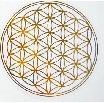Samolepící dekorace Samolepa ,,Květ života" zlatá 20 cm (Samolepa Květ života Průměr 20 cm)