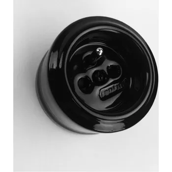 vypínač FONTINI by Font Barcelona Porcelánová zásuvka GARBY/černá 30 211 27 2