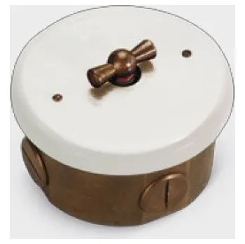 ALDO BERNARDI Nástěnný otočný vypínač retro mosaz/porcelán Varianta: Mosaz 78