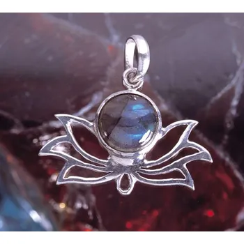 Souprava šperků Lotos s labradoritem přívěsek stříbrný - Stříbro ryzost Ag 925 (Lotos s labradoritem přívěsek stříbrný)