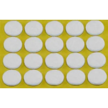 Samolepicí filcový kluzák kulatý 17mm bílý (filcová podložka)