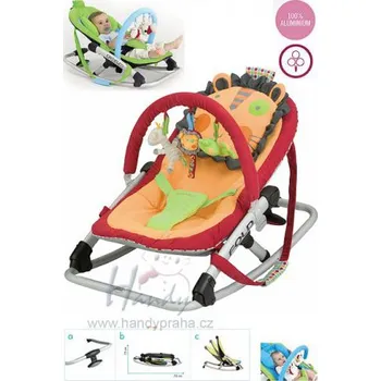 Lehátko JANÉ FOLD S HRAZDOU barva červeno-oranžová