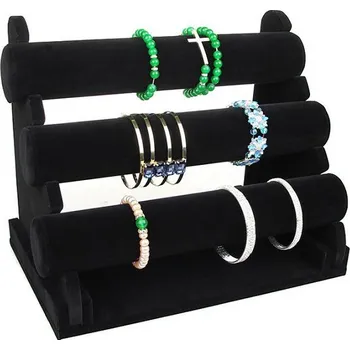 Šperkovnice Stojánek, dekolt na náramky 3 patra samet (DNR2)