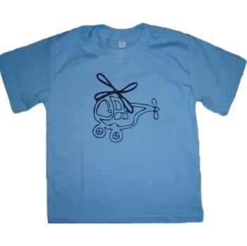 Chlapecké tričko Betty Mode (ušito v ČR) Chlapecké tričko vel. 128 světle modré vrtulník