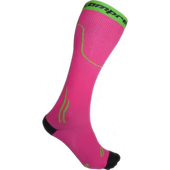 Pánská móda X-SHINE reflexní kompresní podkolenky COMPRESSOX 35-38 růžová / zelená