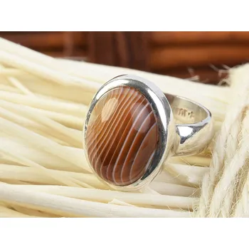 Prsten Achát prsten ovál 8.35g vel. 53