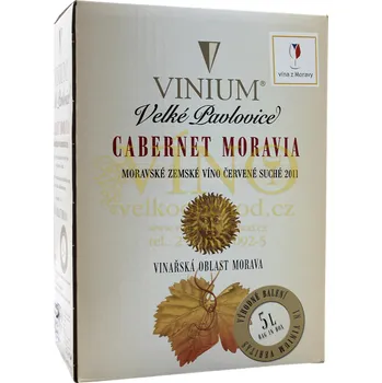 Víno VINIUM Velké Pavlovice Vinium Cabernet Moravia BIB 5 l červené víno bag in box