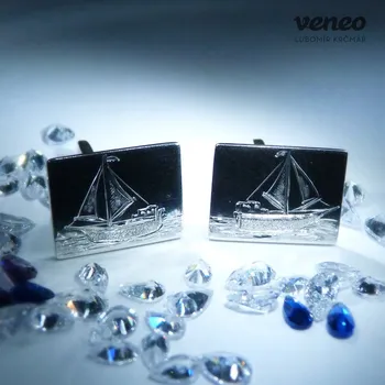 Manžetový knoflíček Luxusní manžetové knoflíčky s rytím na přání, Materiál: Stříbro, ryzost 925/1000