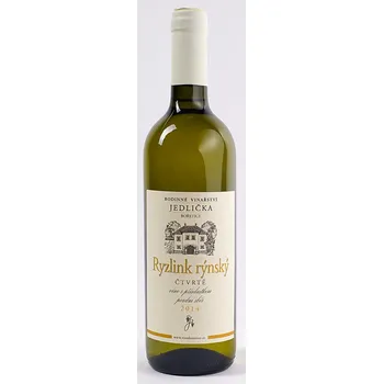 Víno Jedlička & Novák Rodinné vinařství Jedlička Bořetice Ryzlink rýnský 2014 pozdní sběr Čtvrtě 0,75 L suché moravské bílé víno