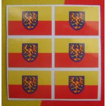 samolepka Sada samolepek 6x vlajka Moravy, 3x2 cm (pro venkovní použití)