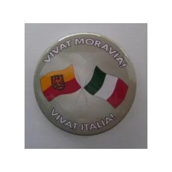 Placka VIVAT MORAVIA! VIVAT ITALIA! (zavírací špendlík)
