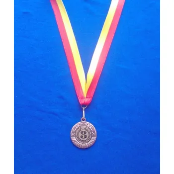 Medaile se stuhou (barva bronzová, číslo 3) (Stuha - moravská bikolora)