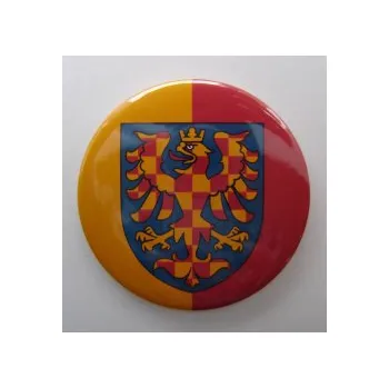 Placka, moravská vlajka svislá, 56 mm bikolora (zavírací špendlík)