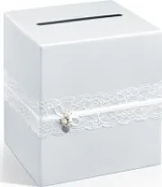 Dárková krabička Partydeco svatební krabička na přání 24 x 24 x 24 cm