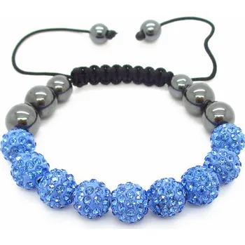 Náramek Blingstar Náramek Shamballa Luxury - Blue - B336 korálky