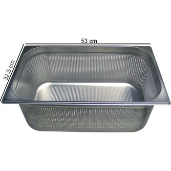 Plech na pečení TOMGAST | Gastronádoba PROFI velikost GN 1/1, výška 10 cm, děrovaná (TOMGAST | Gastronádoba děrovaná PROFI)