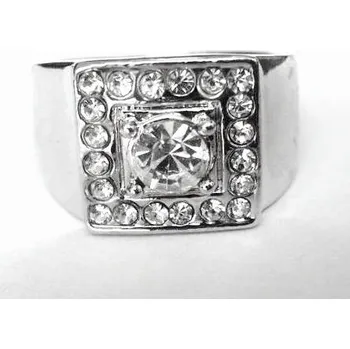 Prsten Blingstar Prsten BIG DIAMOND Silver Lux - r235 zirkony kostka