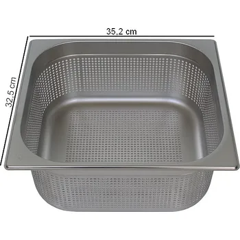 Plech na pečení TOMGAST | Gastronádoba PROFI velikost GN 2/3, výška 4 cm, děrovaná (Gastornádoba děrovaná PROFI)