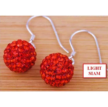 Náušnice Blingstar Náušnice SHAMBALLA - Visací - Light Siam Red - E476