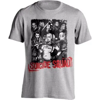 Pánské tričko Suicide Squad (Sebevražedný oddíl) - světle šedá