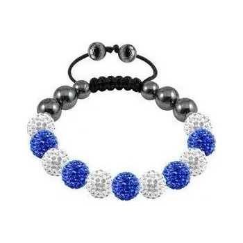 Náramek Blingstar Náramek Shamballa Luxury - White/Blue - B469