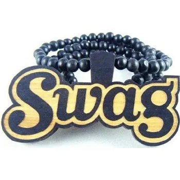 Náhrdelník Blingstar Přívěsek SWAG WOOD dřevěný + Korále - P400